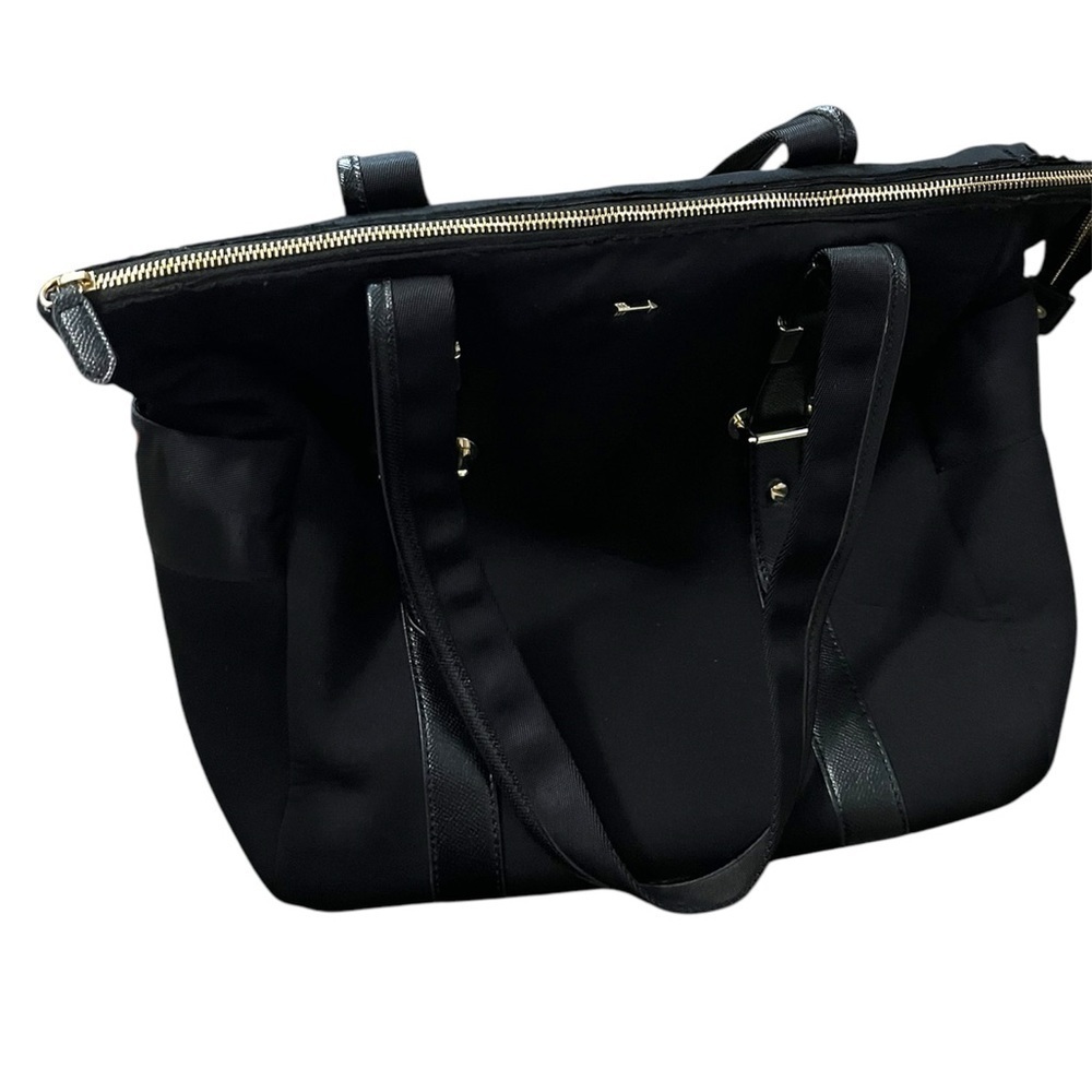 Gianni Bini Black Tote Bag – Gold Toned Hardware – Stylish Shoulder Bag Purse - Picture 5 of 12